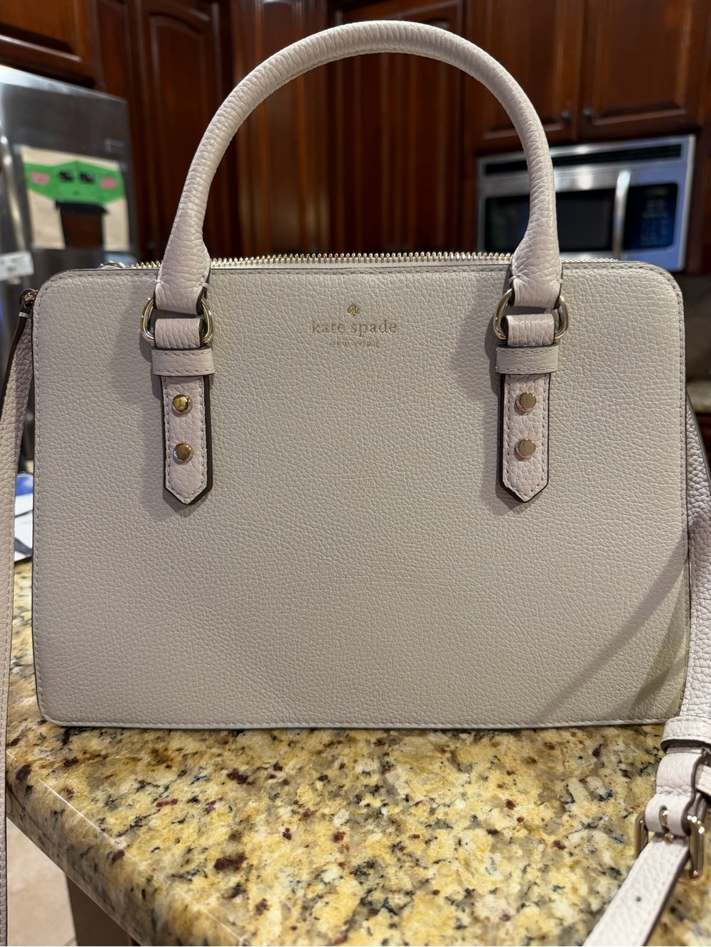 kate spade grey Leather Top-Handle Satchel